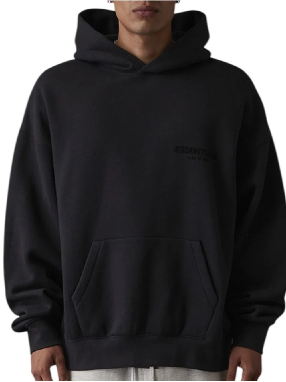 Essentials Fear of God black pull over hoodie